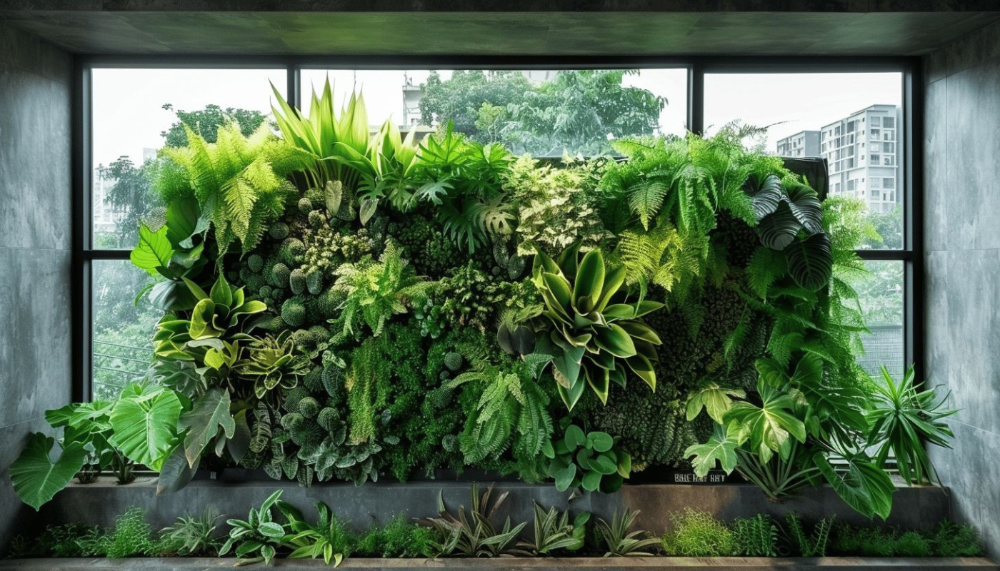Créer un mur végétal intérieur purification de l'air et design végétal en milieu urbain